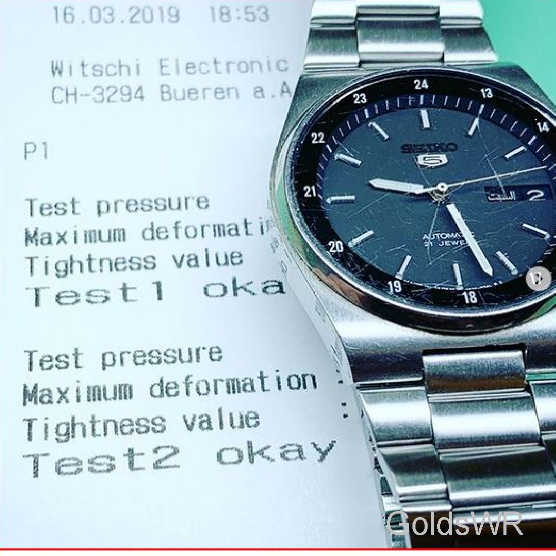 Seiko watch sealed and pressure tested